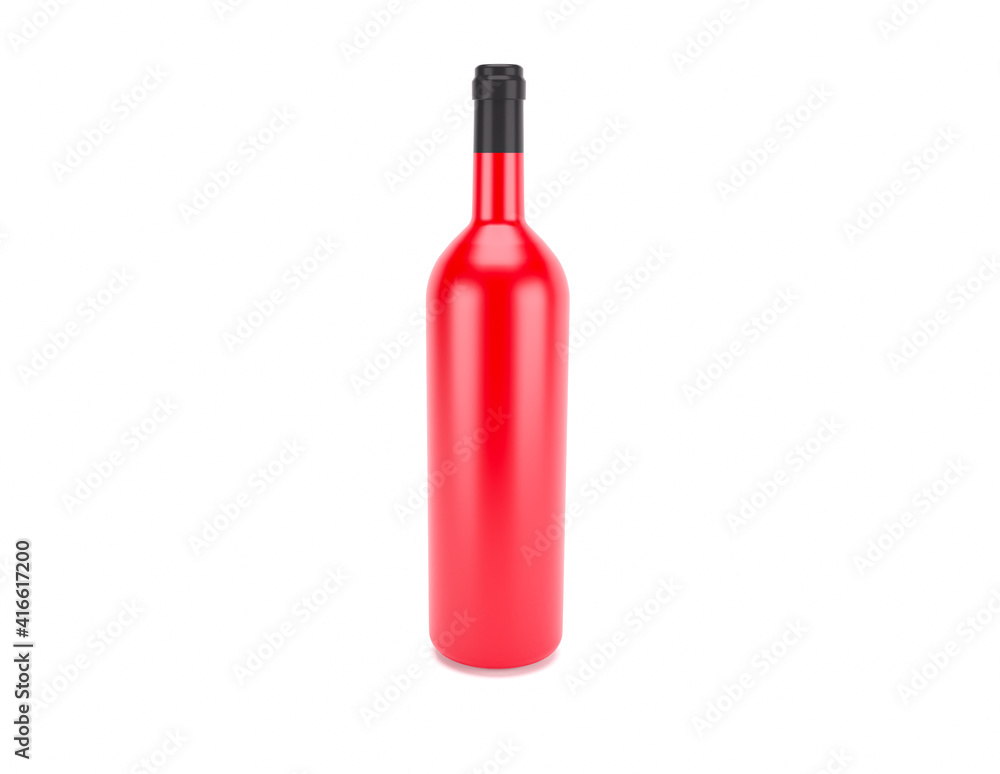 Red wine boter on white background. 3d render. Red wine boter on white background. 3d render.