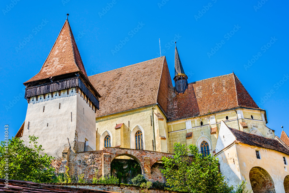 The medieval evangelical saxon fortified church of Biertan village in Sibiu county, Transylvania, Romania, built by the ethnic German Transylvanian Saxon community