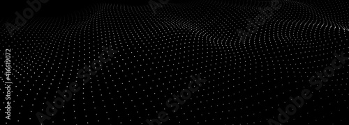 Abstract digital wave of particles. 3d futuristic background illustration. Digital background. Vector illustration