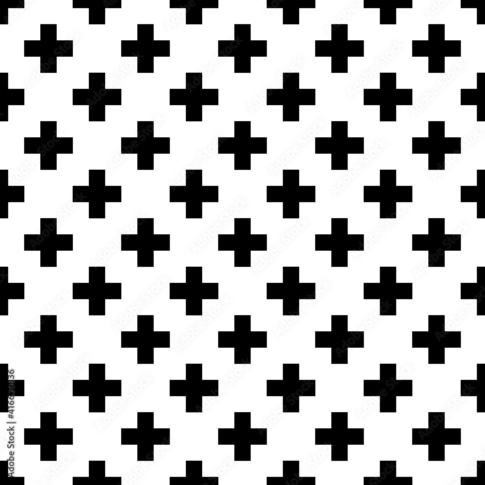 Black and White Repeating Plus Sign Pattern Black and White Repeating Plus Sign Pattern