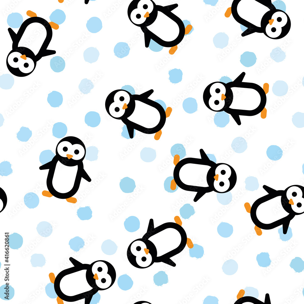 Funny Penguin seamless pattern Funny Penguin seamless pattern