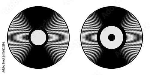 Black Vinyl CD Vector Isolated on White