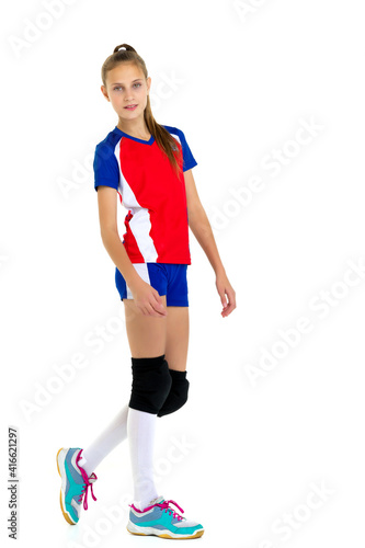 Teen girl professional volleyball player
