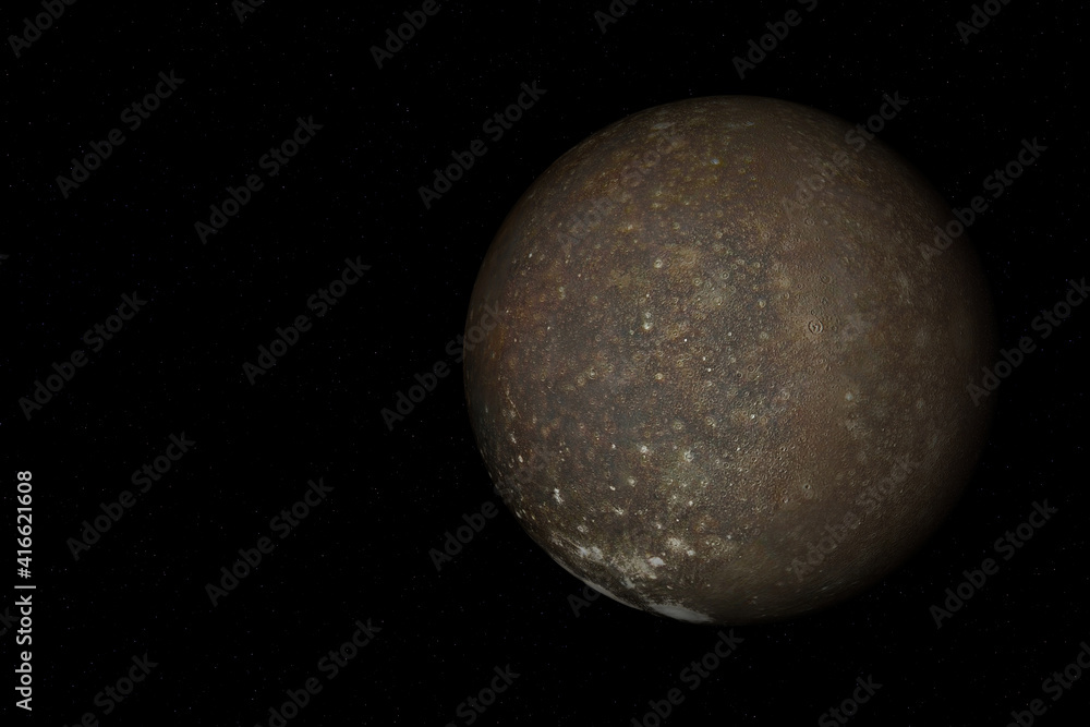3d rendering of Callisto, one of the moon of Jupiter. 3d rendering of Callisto, one of the moon of Jupiter.
