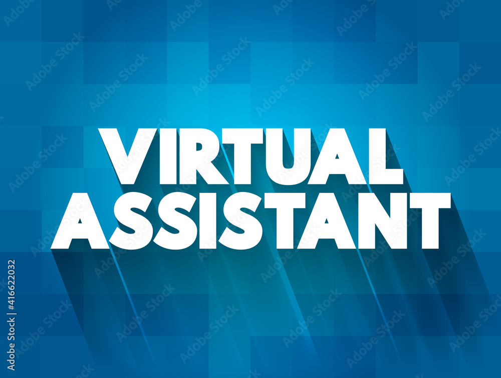 Virtual Assistant text quote, concept background