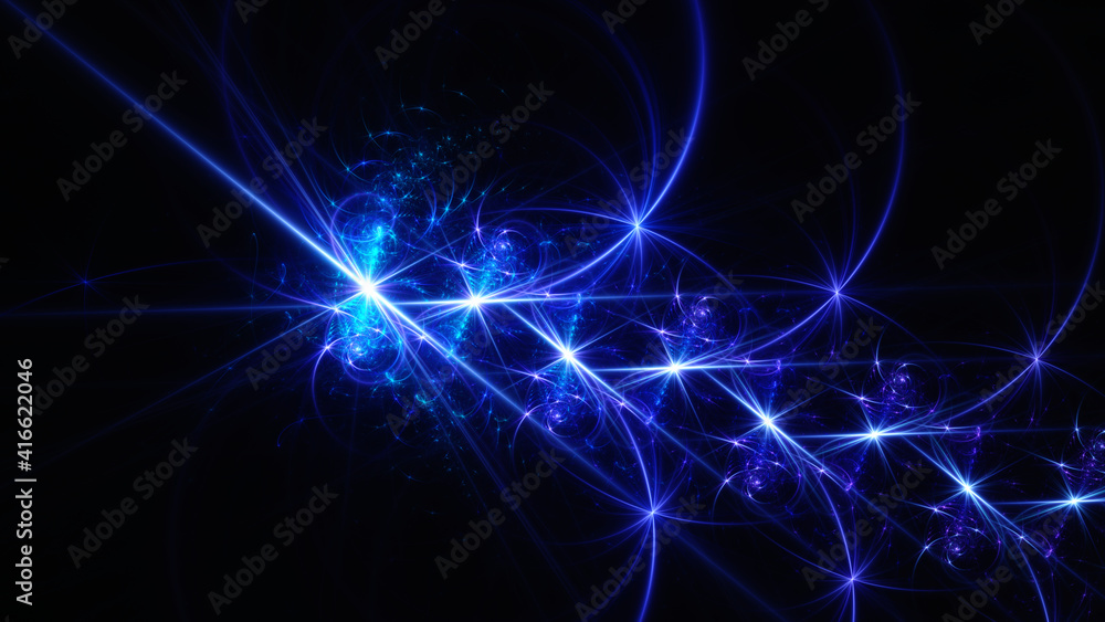 Abstract background, smooth blue lines on a black background. Abstract background, smooth blue lines on a black background.