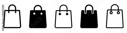 Shopping bag icons set vector
