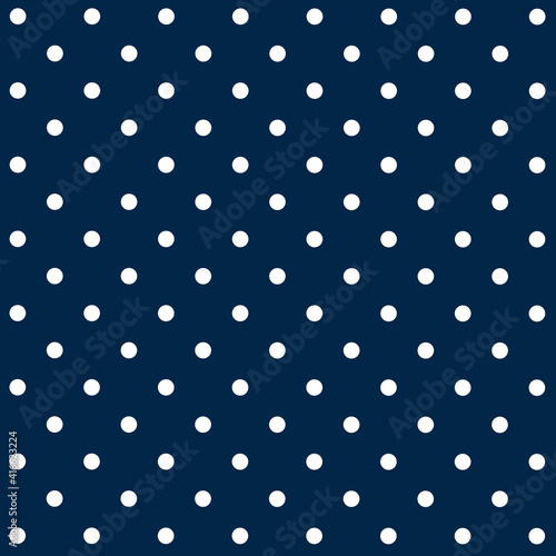 Small White Polka Dot Pattern on Navy Blue