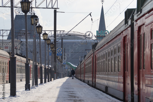 Moscow: Yaroslavsky railway station in winter
 photo