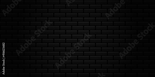 Black brick wall background. 