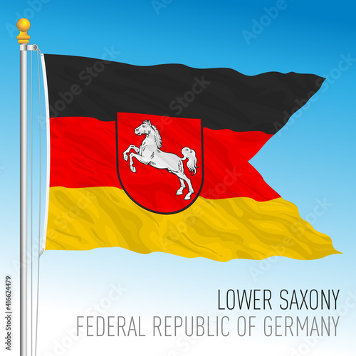 Lower Saxony lander flag, federal state of Germany, europe, vector illustration