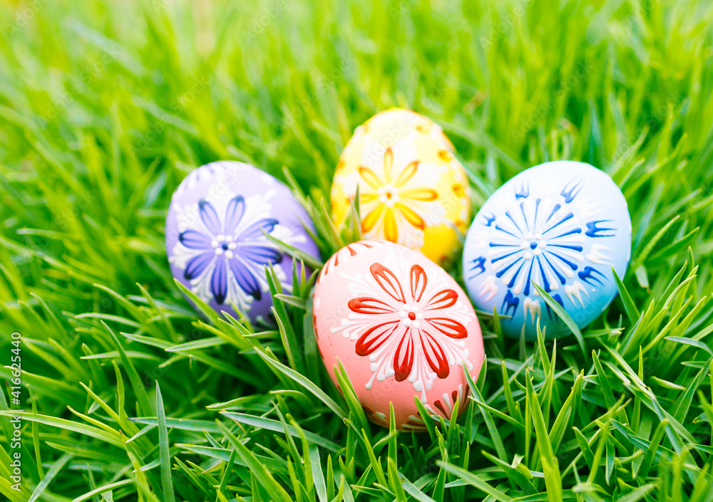 easter eggs in grass easter eggs in grass