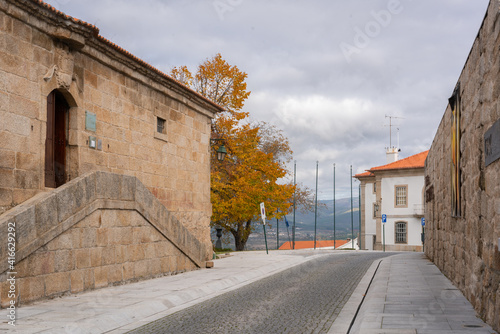 Belmonte city center with beautiful musem buildings in Portugal