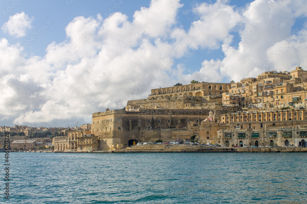 A view to The Upper Barrakka Garden in Valletta, Malta
