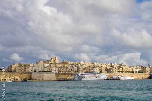 Yachts and boats in Grand Harbour, Port of Valletta, Malta