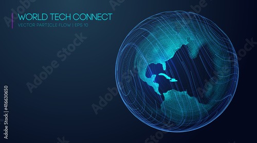 Future technology. Computer world connectivity structure analysis. Internet network and science, technology background vector.