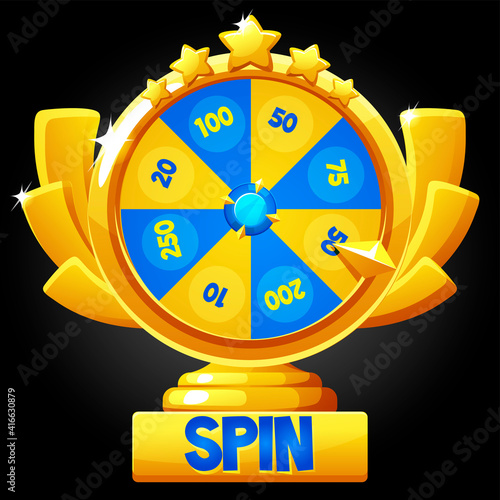 Vector spin wheel of fortune for the game.