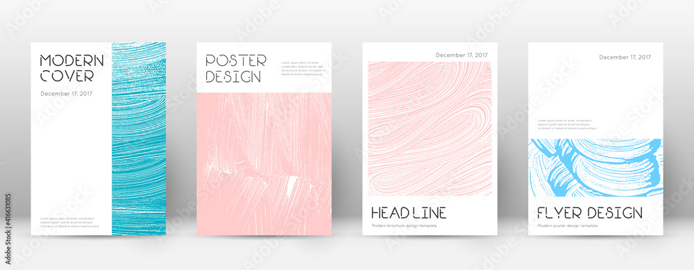 Cover page design template. Minimal brochure layout. Captivating trendy abstract cover page. Pink an