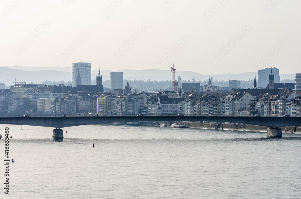 Rhein, Basel, St. Johanniter Brücke, Schweiz
