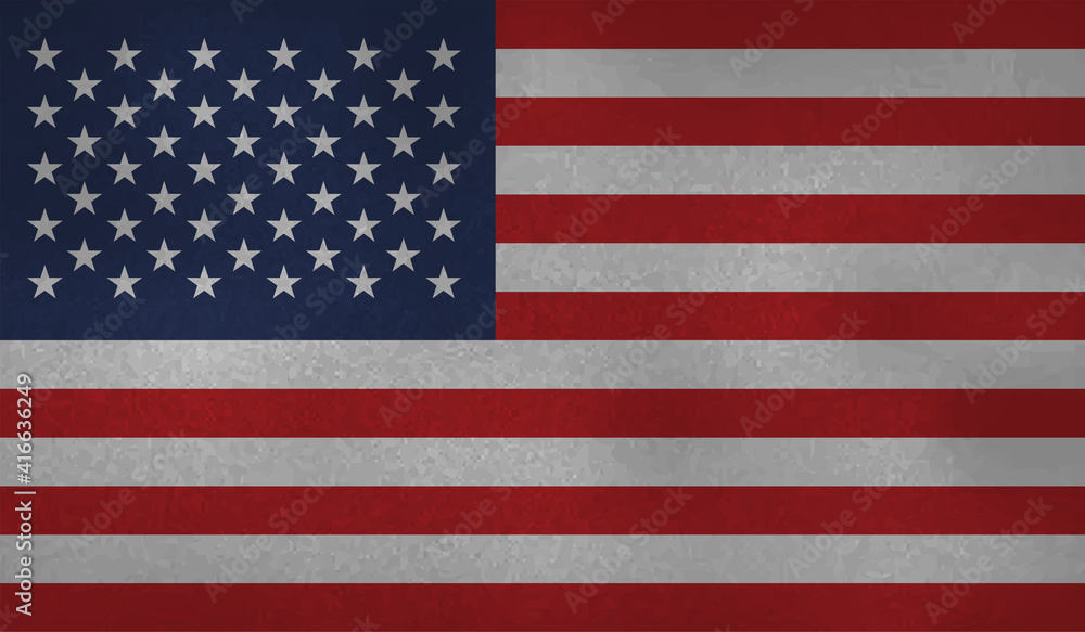 Naklejka premium American flag. Grunge old flag USA isolated white background.