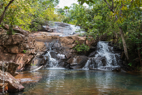 Waterfall in Canaima National Park  Bolivar  Venezuela .