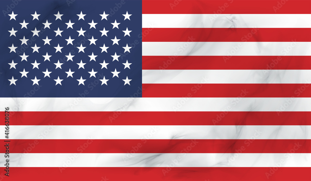 Naklejka premium American flag. Grunge old flag USA isolated white background.