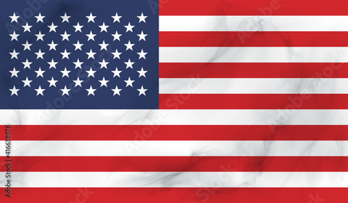 American flag. Grunge old flag USA isolated white background.