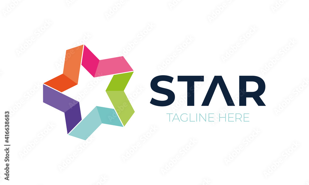Abstract star vector logo icon design template elements. vector Awesome Colorful Star Logo