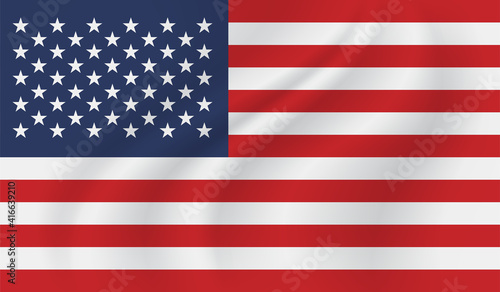 American flag. Grunge old flag USA isolated white background.