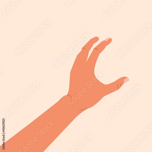 Vászonkép Hand touching or holding to something