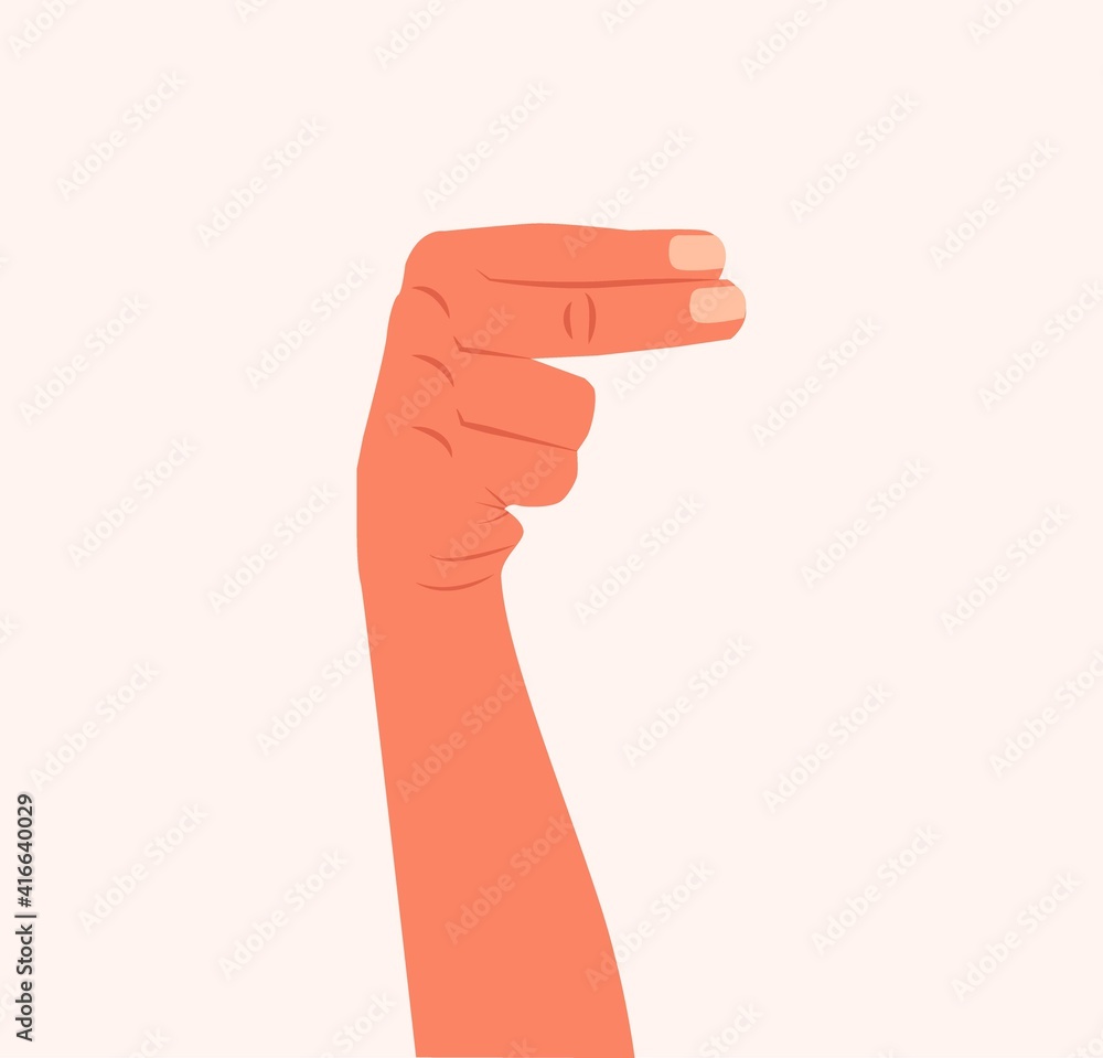 Hand showing two fingers vector illustration. Woman or man hand raise two fingers and point to the right side isolated white background. Fingers raised up. Shows the side with two fingers flat design Hand showing two fingers vector illustration. Woman or man hand raise two fingers and point to the right side isolated white background. Fingers raised up. Shows the side with two fingers flat design