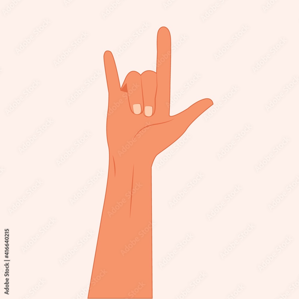 Vecteur Stock Hand showing three fingers, Rock symbol vector