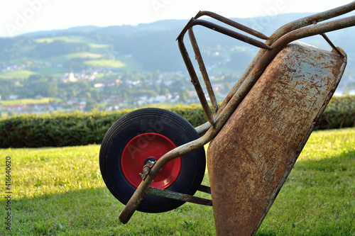 Old Rusty Wheelbarrow photo