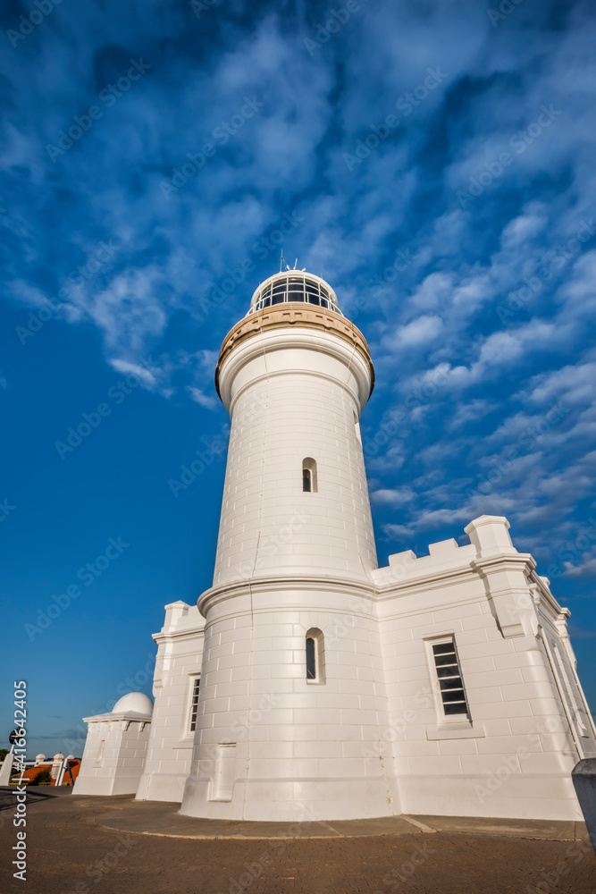 Low angle view of Cape Byron Lighthouse, Byron Bay, New South Wales, Australia