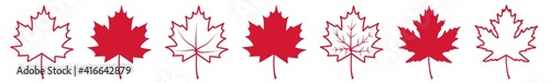 Maple Leaf Icon Canada Maple Leaf Red Set | Maples Leaves Icon Canadian Vector Illustration Logo | Maple-Leaf Icon Maple Leaf Isolated Collection