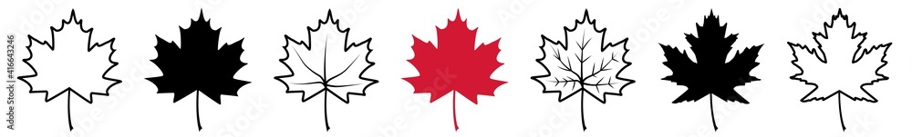 Maple Leaf Icon Canada Maple Leaf Set | Maple Leaves Icon Canadian Vector Illustration Logo | Maple-Leaf Icon Isolated Maple Leaf Collection Maple Leaf Icon Canada Maple Leaf Set | Maple Leaves Icon Canadian Vector Illustration Logo | Maple-Leaf Icon Isolated Maple Leaf Collection