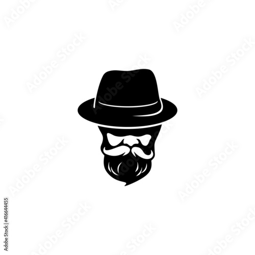Gentleman logo design. Awesome our combination man 
with hat and beard logo. A gentleman logotype.