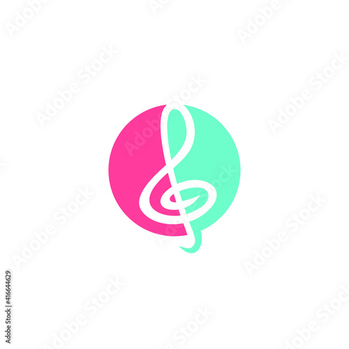 music note logo design, abstract musical illustration