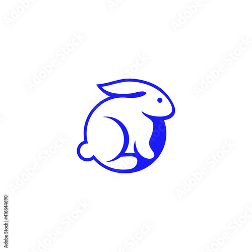cute rabbit logo vector illustration