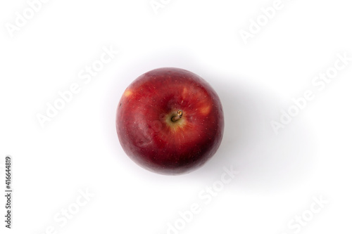 one red apple isolated on white background