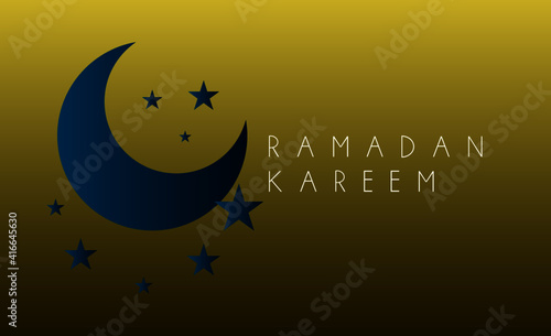 ramadan kareem with arabic text is mean muslim event template event with elegant golden moon and lantern