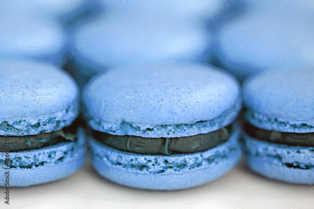 Colorful homemade macaron cookies filled with ganache cream Colorful homemade macaron cookies filled with ganache cream