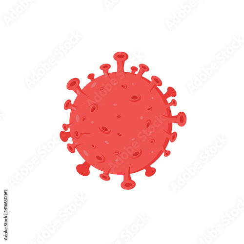 Virus Bacteria Vector. Single Corona Virus Vector. Virus Infection