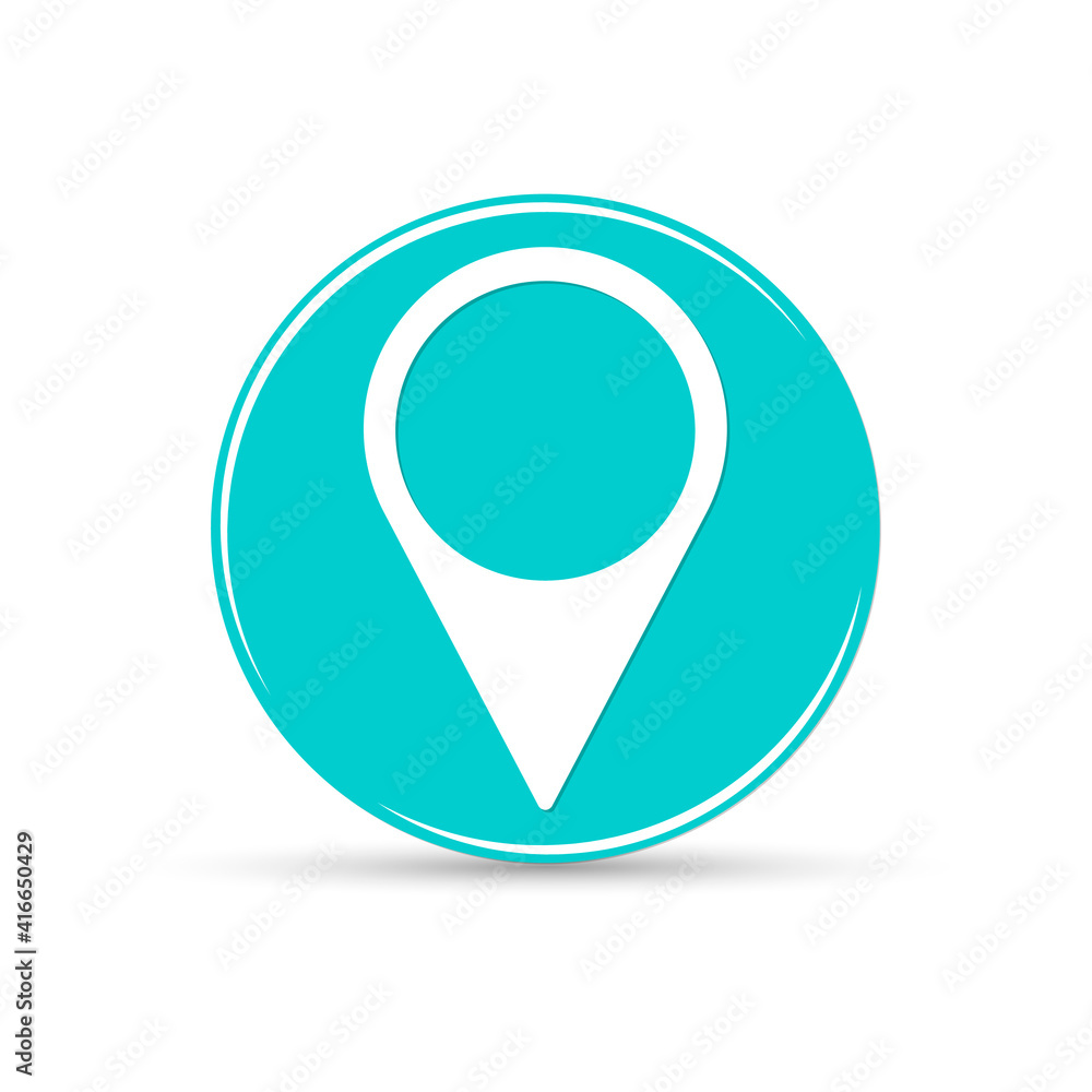 Pointer icon, flat graphic design template, symbol for map, vector illustration Pointer icon, flat graphic design template, symbol for map, vector illustration