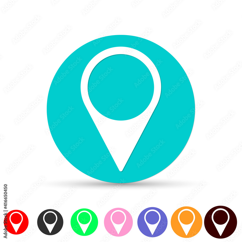 Pointer icon, flat graphic design template, symbol for map, vector illustration Pointer icon, flat graphic design template, symbol for map, vector illustration