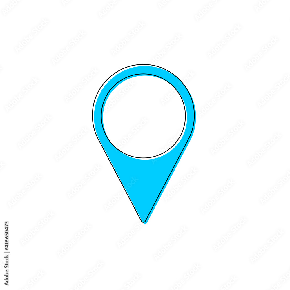 Pointer icon, flat graphic design template, symbol for map, vector illustration Pointer icon, flat graphic design template, symbol for map, vector illustration