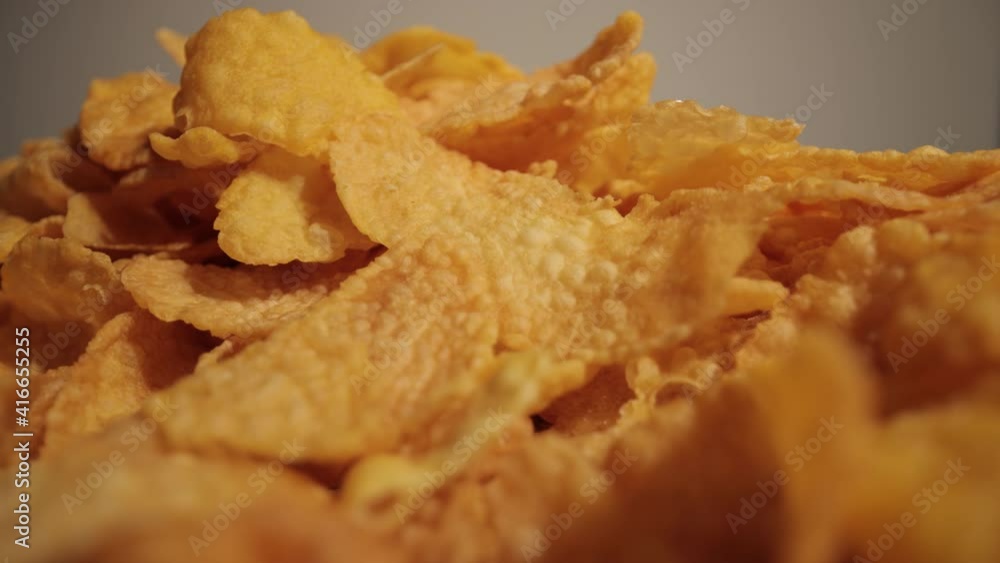Corn flakes - detailed macro shot - Probe Lens Corn flakes - detailed macro shot - Probe Lens