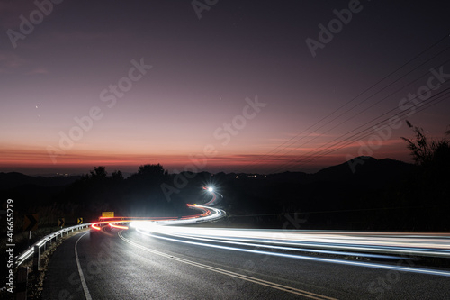 Driving along mountain roads in northern Thailand