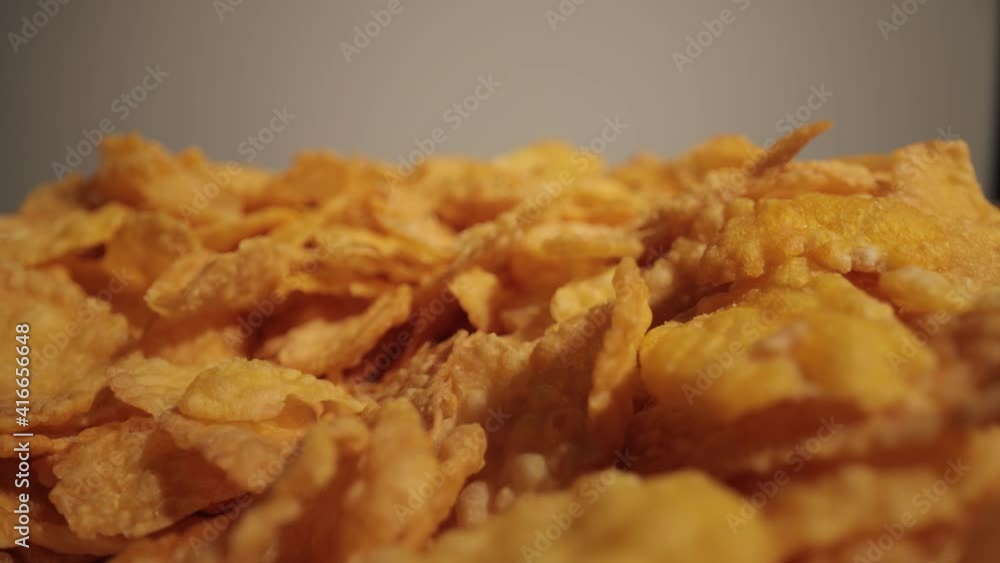 Corn flakes - detailed macro shot - Probe Lens Corn flakes - detailed macro shot - Probe Lens