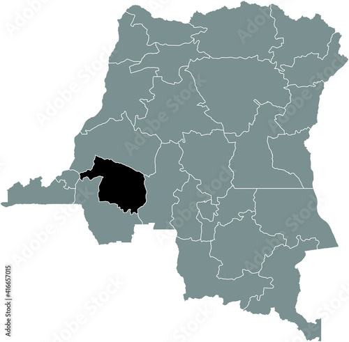 Black location map of the Congolese Kwilu province inside gray map of the Democratic Republic of the Congo